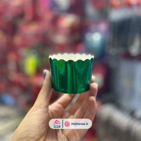 کپسول کاپ کیک لیزری سبز 25 عددی