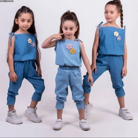 کراپ شلوارک لی طرح گل 