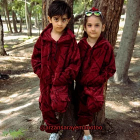 هودی شلوار مخمل حروف لاتین 