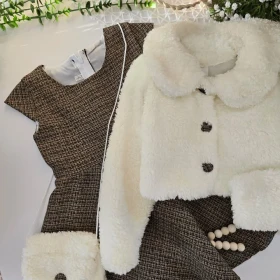 سارافون با کت پولیشی و کیف 