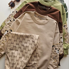 بلوز شلوار فینگردار آستین تدی گلدوزی -جستینو