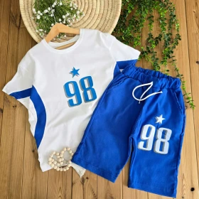 تیشرت با شلوارک کتان طرح 98 -جستینو