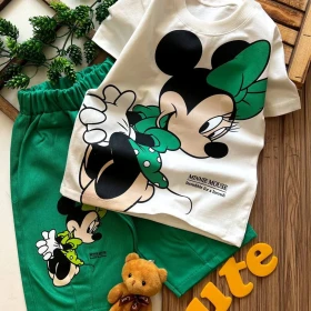 تیشرت میکی با شلوارک کتان 