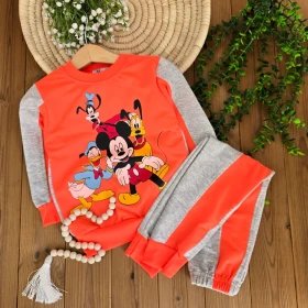 بلوز شلوار میکی گوفی ملانژ رنگی -جستینو