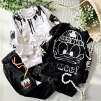 بلوز فینگردار نگینی پشت اردکی با شلوار لی 