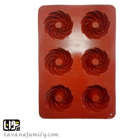 قالب سیلیکونی پیچی شیفوندار 6 خانه-جستینو