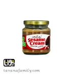 کرم کنجد 310 گرمی شکلاتی شیشه ای باز