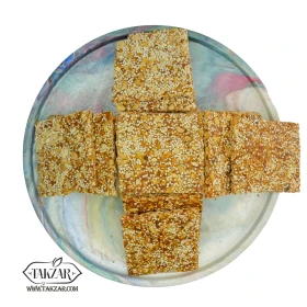 سوخته بادام تخت با روکش کنجد-جستینو