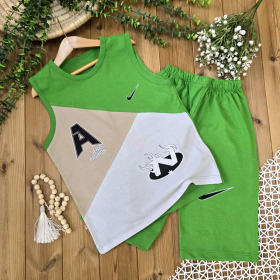 تاپ شلوارک طرح فشن پرچمی -جستینو